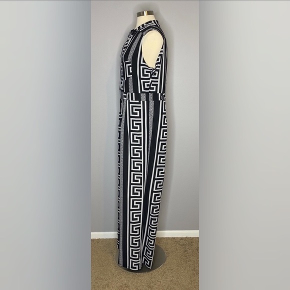 Button Up Printed Long Wide Leg Pant Party Jumpsuits - Picture 5 of 9